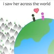 i saw her across the world