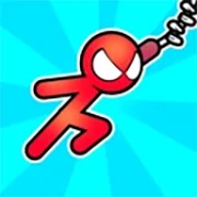 Stickman Spider Superhero with Hook